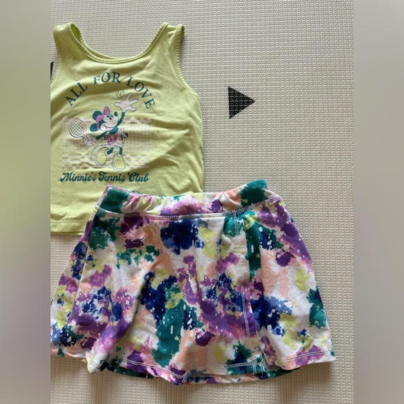Disney|Minnie Mouse two piece matching set, Tank Top and Floral Skirt Set•••4T - Picture 2 of 5